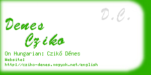 denes cziko business card
